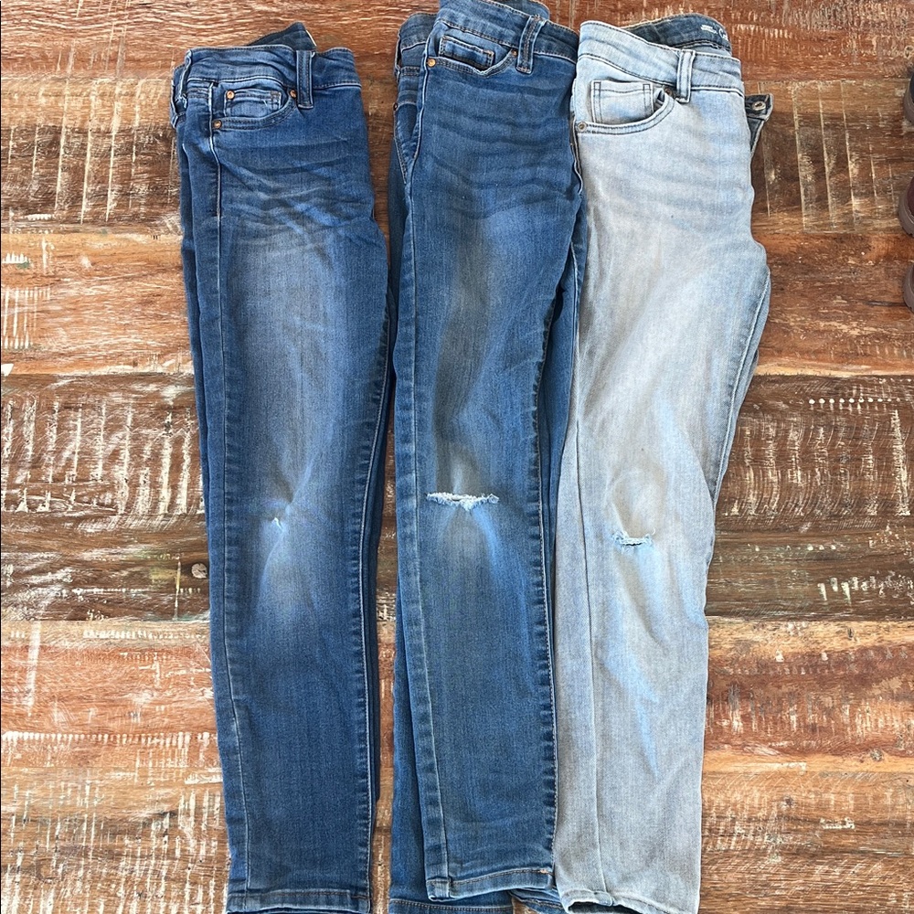 Girls Blue Skinny Jeans Set